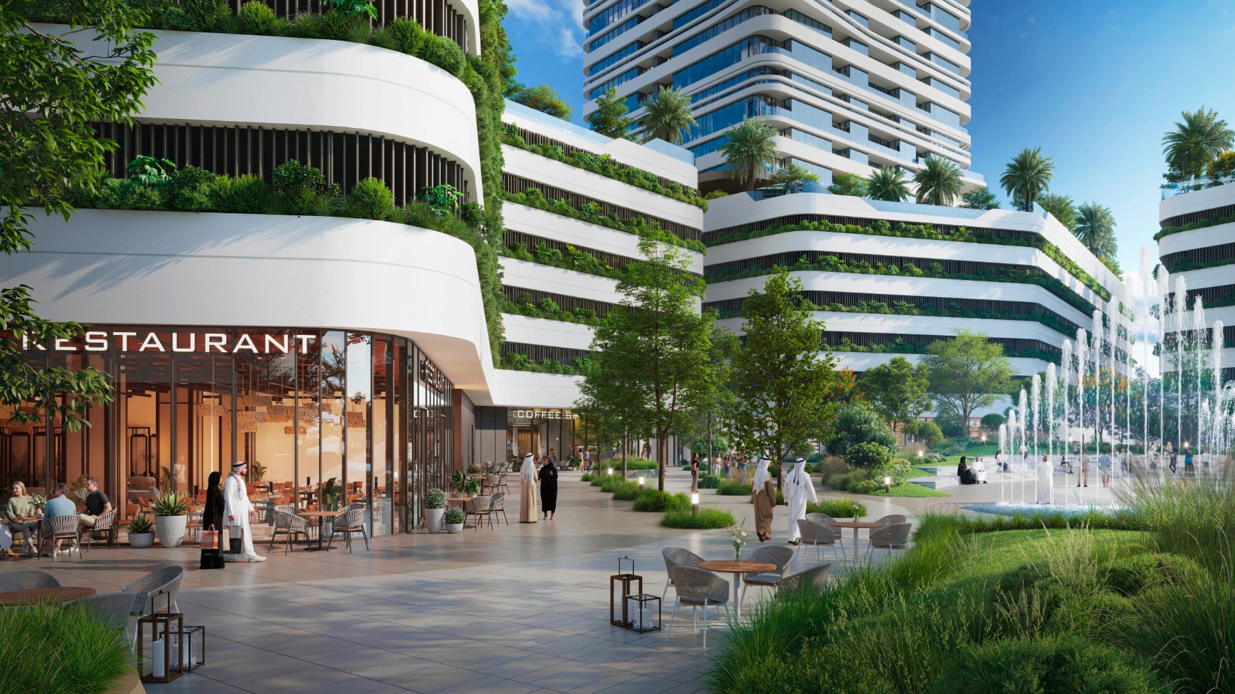 Linar restaurant and retail promenade